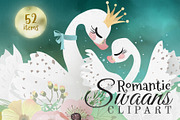 Romantic Swans Clipart