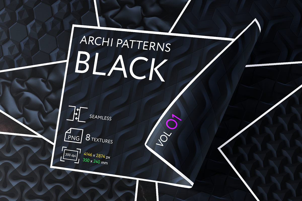 ARCHI PATTERNS BLACK in Textures - product preview 8