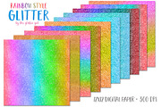 Glitter Digital Paper - Rainbow