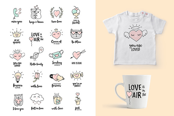 Valentines Day Love Quotes in Illustrations - product preview 1