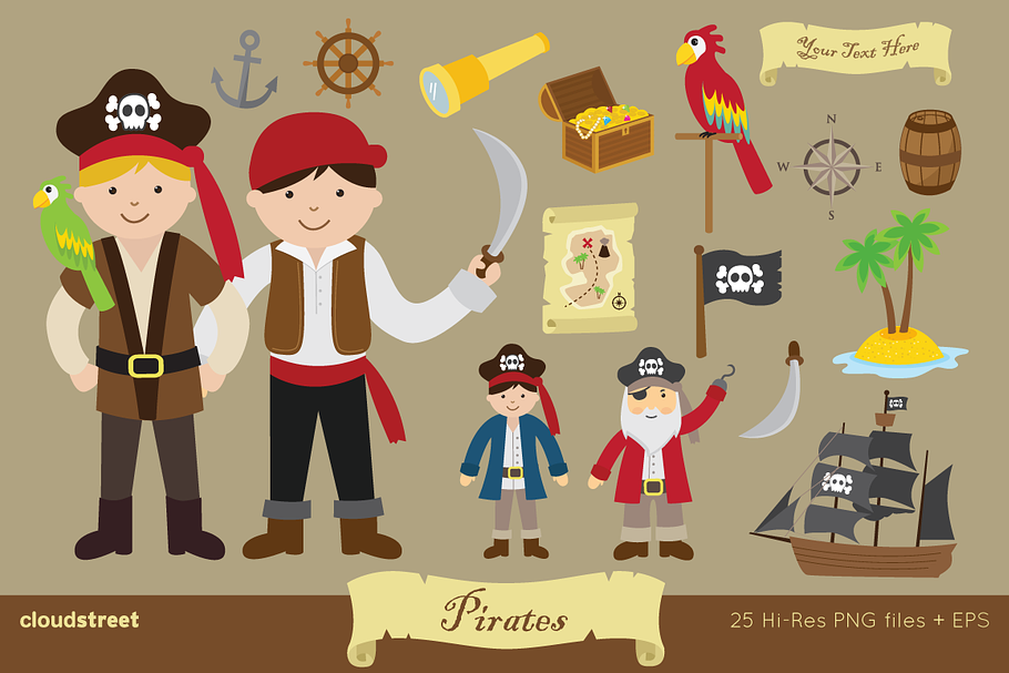Pirates Clip Art in Illustrations - product preview 8