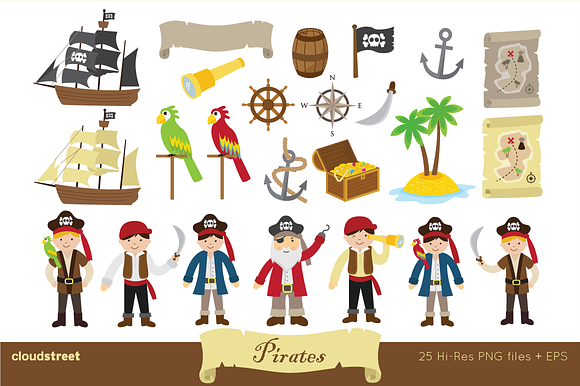 Pirates Clip Art in Illustrations - product preview 1