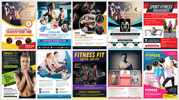 50-Fitness Flyers Bundle Template in Flyer Templates - product preview 4