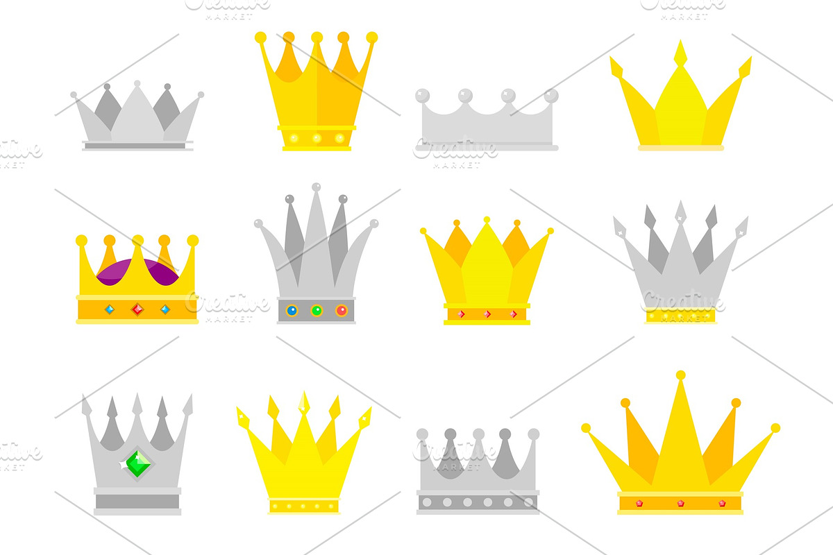 Collection of crown awards for winners, champions, leadership. in Objects - product preview 8
