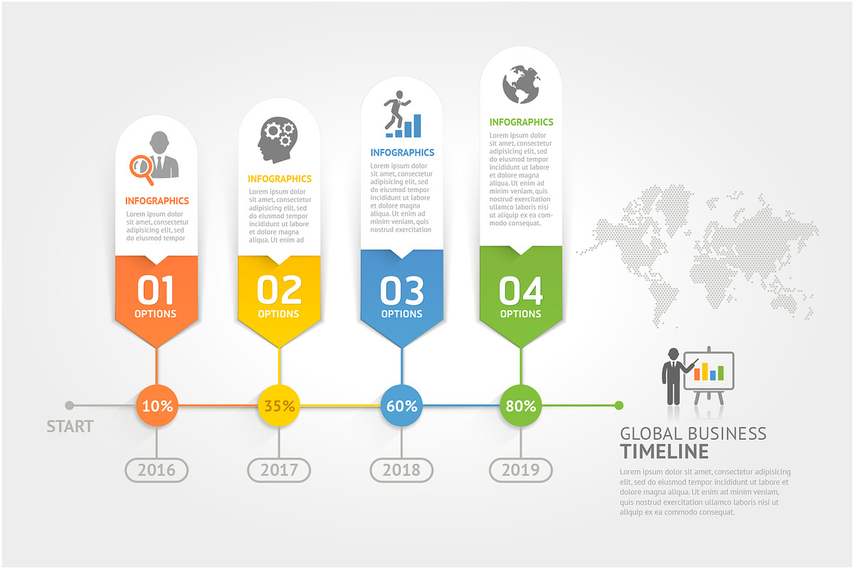 Business Timeline Elements Template. in Objects - product preview 8