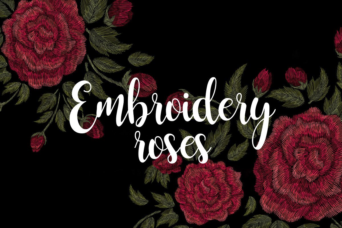 Embroidery roses in Illustrations - product preview 8