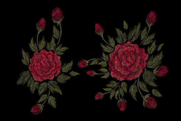 Embroidery roses in Illustrations - product preview 2