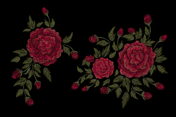 Embroidery roses in Illustrations - product preview 3