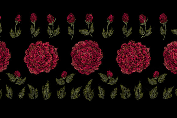 Embroidery roses in Illustrations - product preview 4