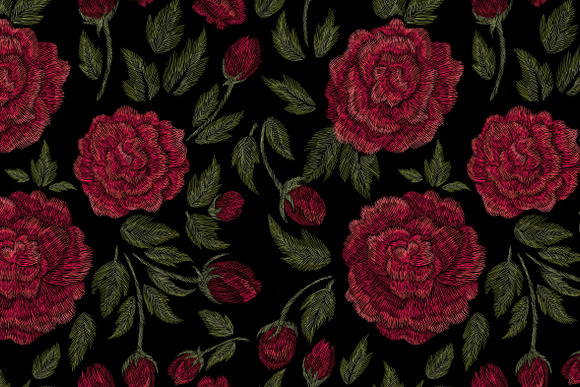 Embroidery roses in Illustrations - product preview 5