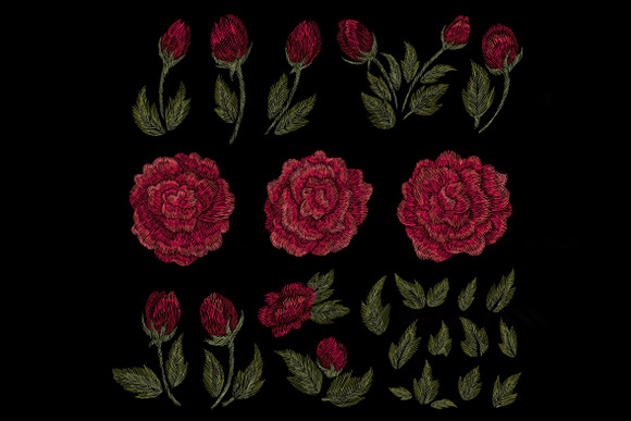 Embroidery roses in Illustrations - product preview 6