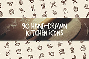 90 Hand-Drawn Kitchen Icons