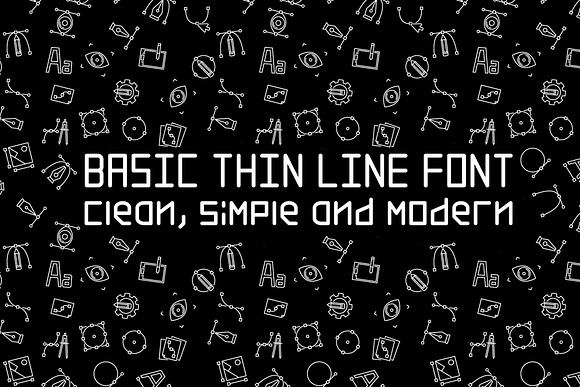 Basic Thin Line Font in Sans-Serif Fonts - product preview 1