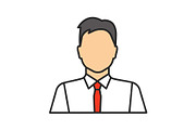 Office worker color icon
