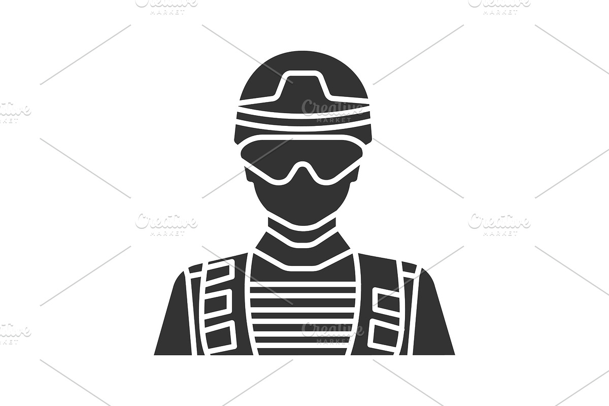 Soldier glyph icon in Graphics - product preview 8
