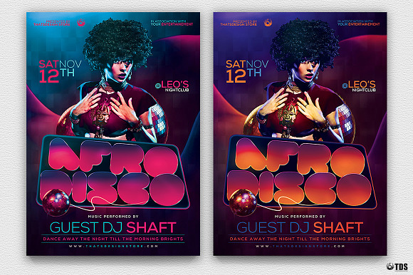 Afro Disco Flyer Template in Flyer Templates - product preview 1