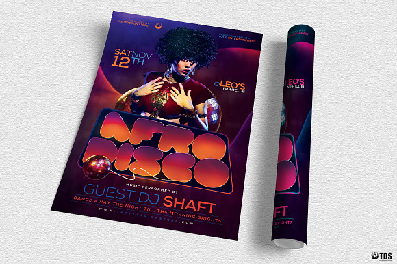 Afro Disco Flyer Template in Flyer Templates - product preview 2