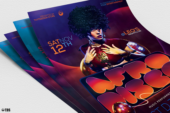 Afro Disco Flyer Template in Flyer Templates - product preview 4