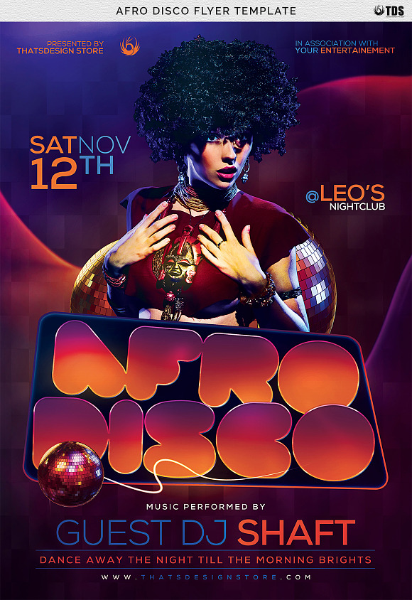 Afro Disco Flyer Template in Flyer Templates - product preview 6