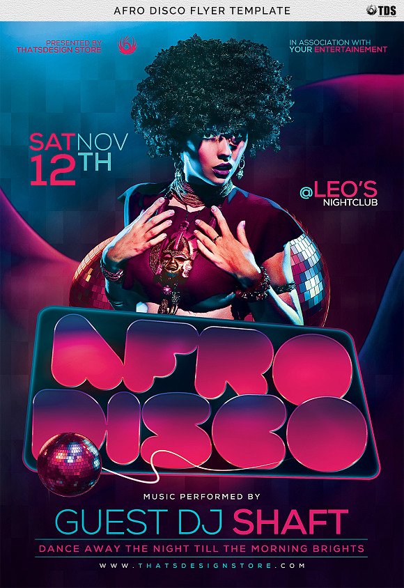 Afro Disco Flyer Template in Flyer Templates - product preview 7