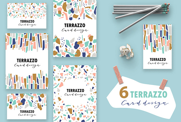 TERRAZZO seamless patterns and cards in Patterns - product preview 4