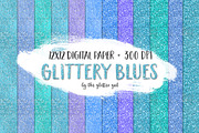 Blues Glitter Digital Paper