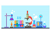 Chemical Laboratory in flat style