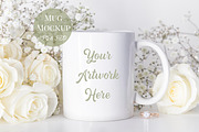 Mug Mockup- white roses