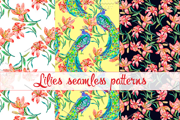 Watercolor tropical pattern in Patterns - product preview 1