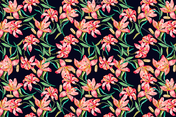 Watercolor tropical pattern in Patterns - product preview 3