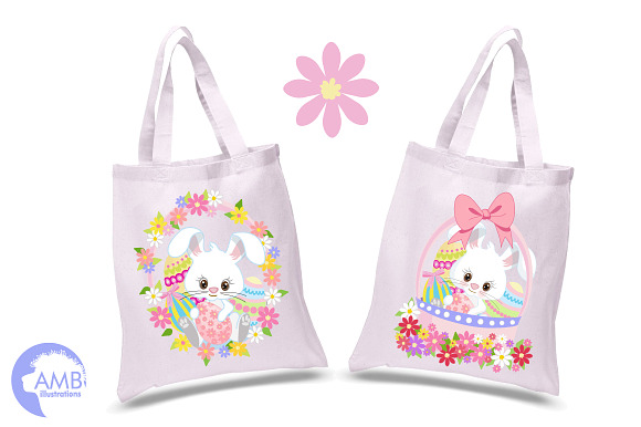 Easter Bunny Clipart AMB-1182 in Illustrations - product preview 1