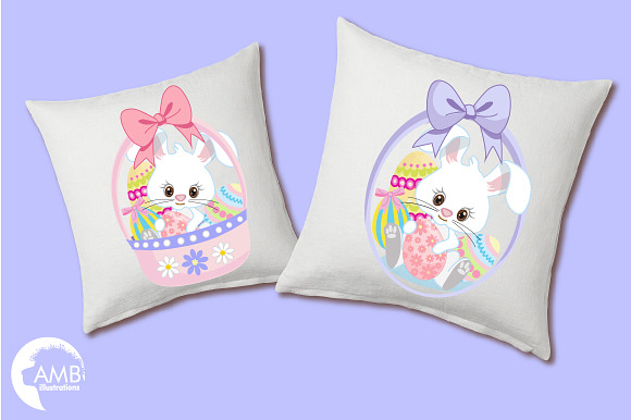 Easter Bunny Clipart AMB-1182 in Illustrations - product preview 3