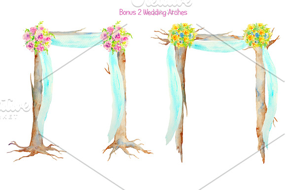Watercolor Beach Wedding Arch in Illustrations - product preview 1