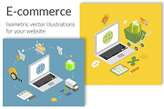 Isometric e-commerce illustrations