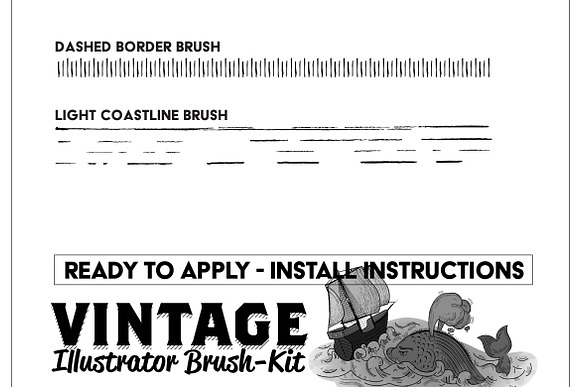 Vintage Illustrator Brush-Kit in Photoshop Brushes - product preview 7