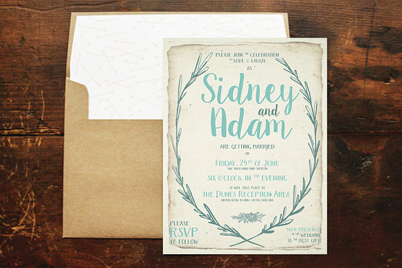 Rustic Wreath Wedding Suite in Wedding Templates - product preview 1