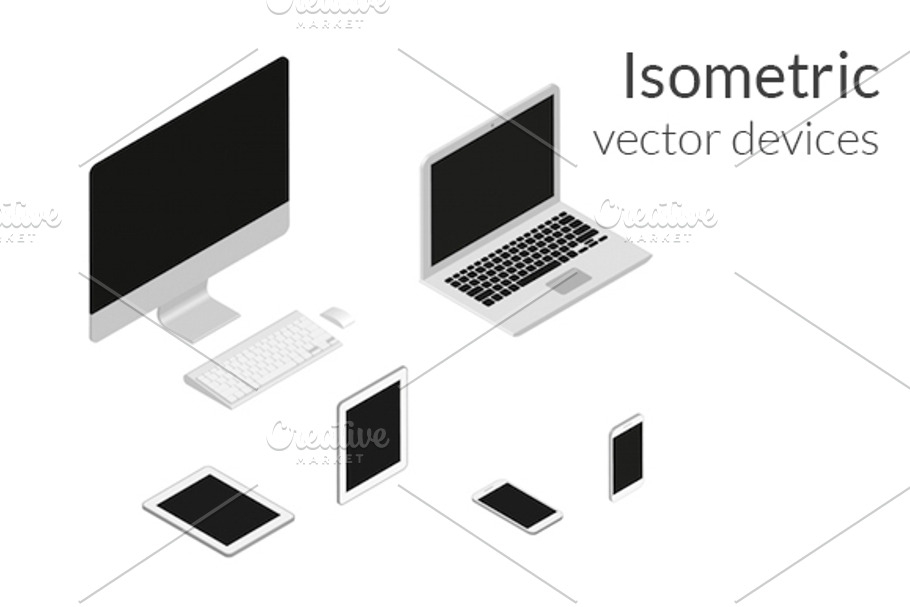 Vector isometric computers in Objects - product preview 8