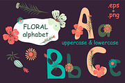 Floral alphabet graphic collection