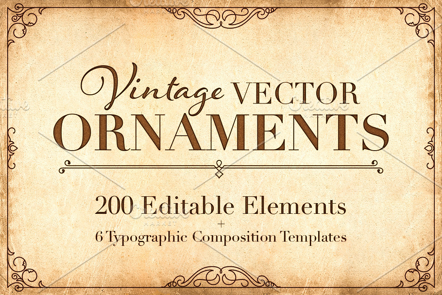 Vintage Vector Ornaments in Objects - product preview 8