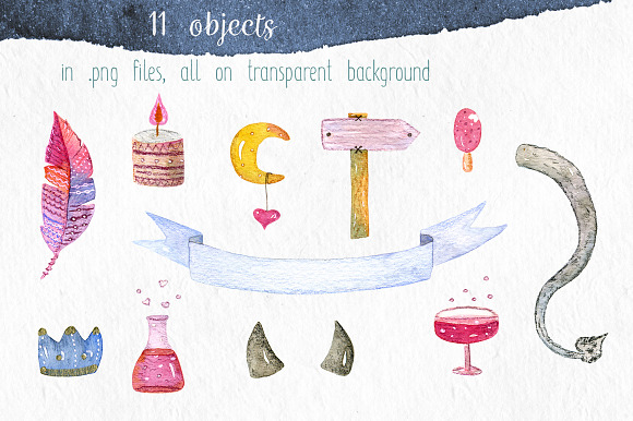 Wild Hearts: Watercolor Clip Art set in Illustrations - product preview 5