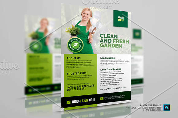Lawn Landscaping Promotional Flyer in Flyer Templates - product preview 1
