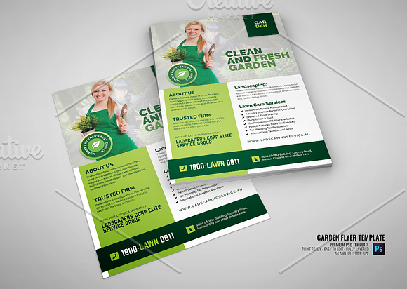 Lawn Landscaping Promotional Flyer in Flyer Templates - product preview 2