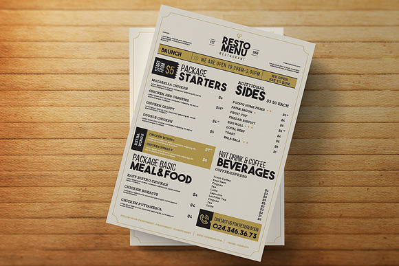 Simple Vintage Food Menu in Flyer Templates - product preview 1