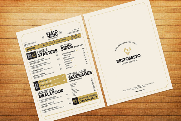 Simple Vintage Food Menu in Flyer Templates - product preview 2
