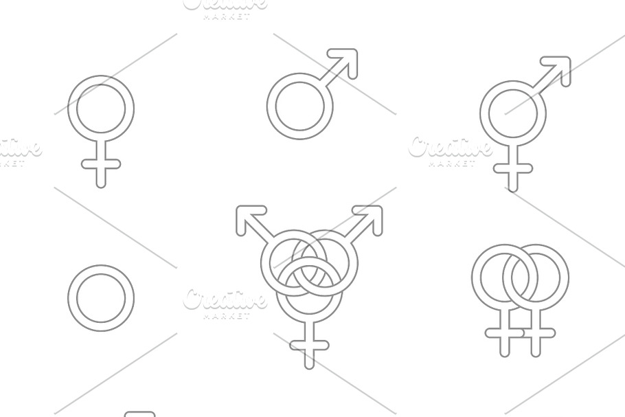 Set of sexuality line icons