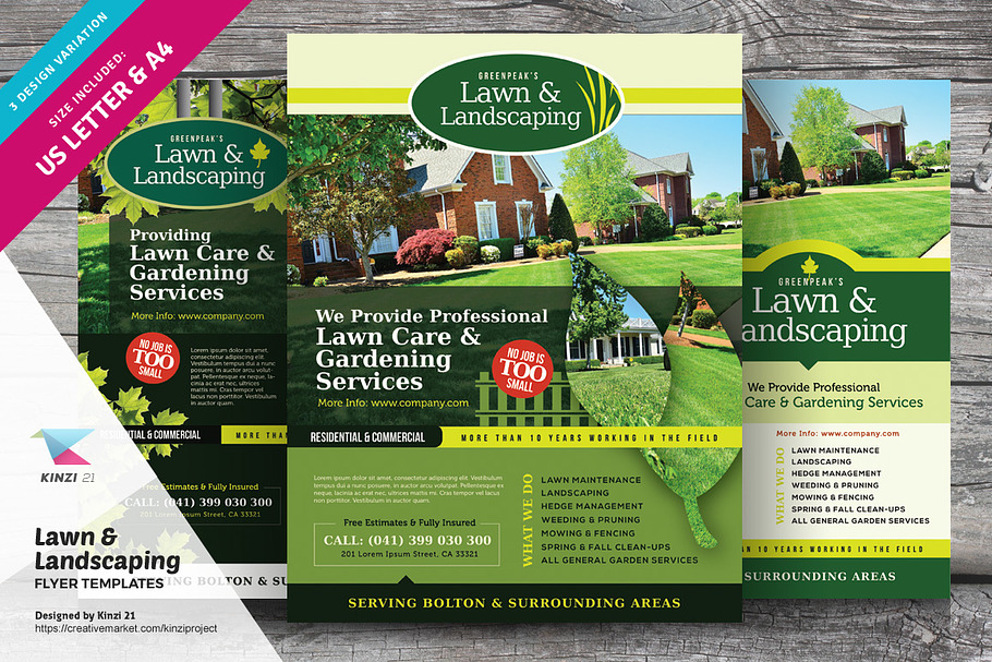 Lawn & Landscaping Flyer Templates in Flyer Templates - product preview 8