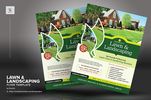 Lawn & Landscaping Flyer Templates in Flyer Templates - product preview 1