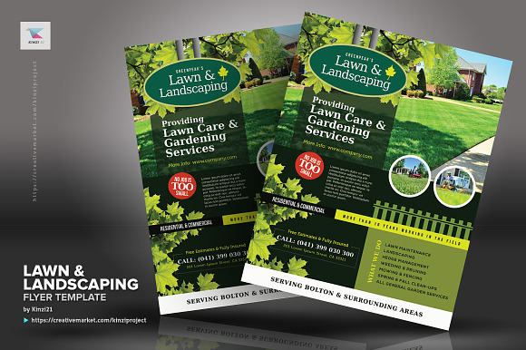 Lawn & Landscaping Flyer Templates in Flyer Templates - product preview 2