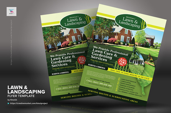 Lawn & Landscaping Flyer Templates in Flyer Templates - product preview 3