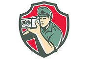 Policeman Speed Camera Shield Retro